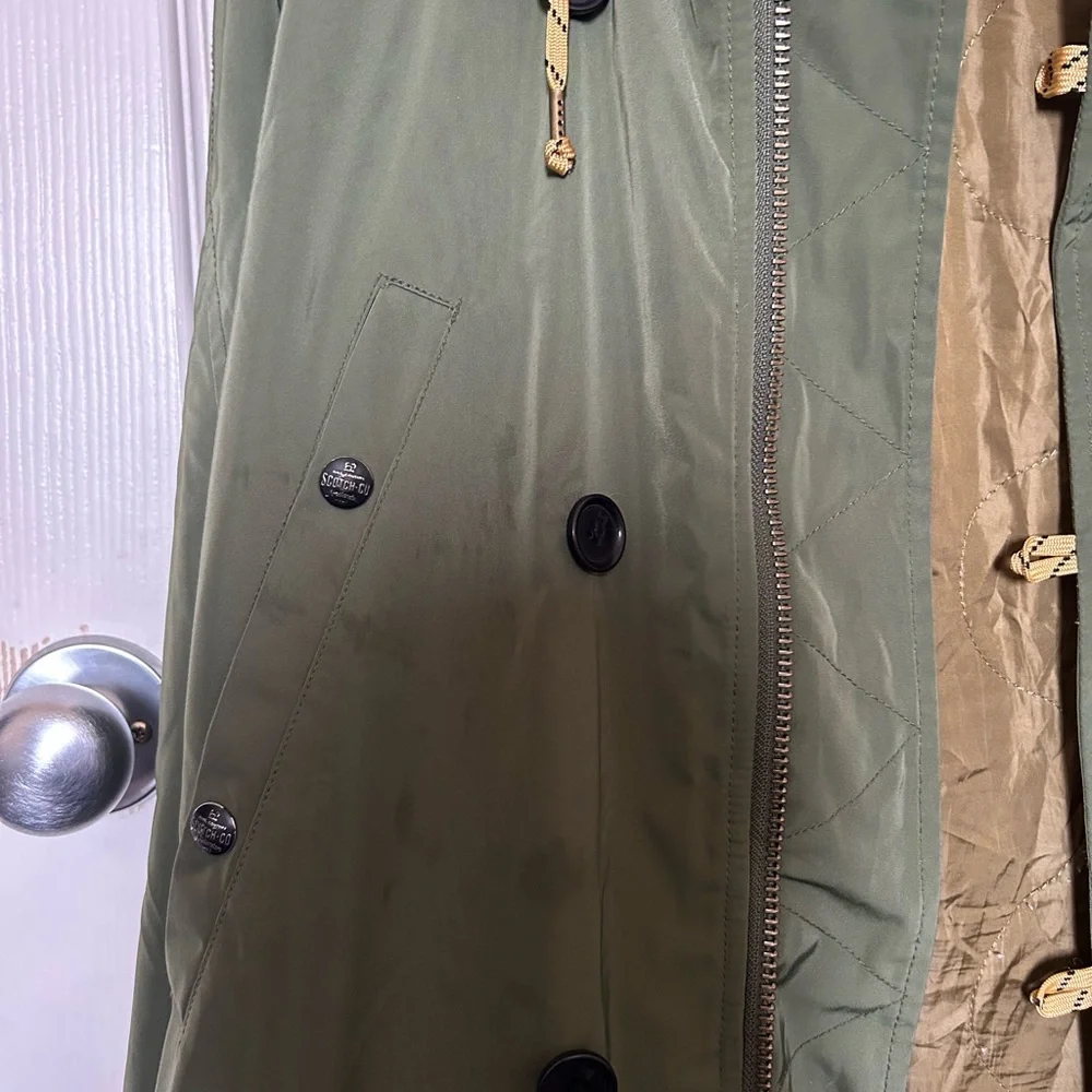 Scotch & Soda Olive Hooded Raincoat - Picture 7 of 8